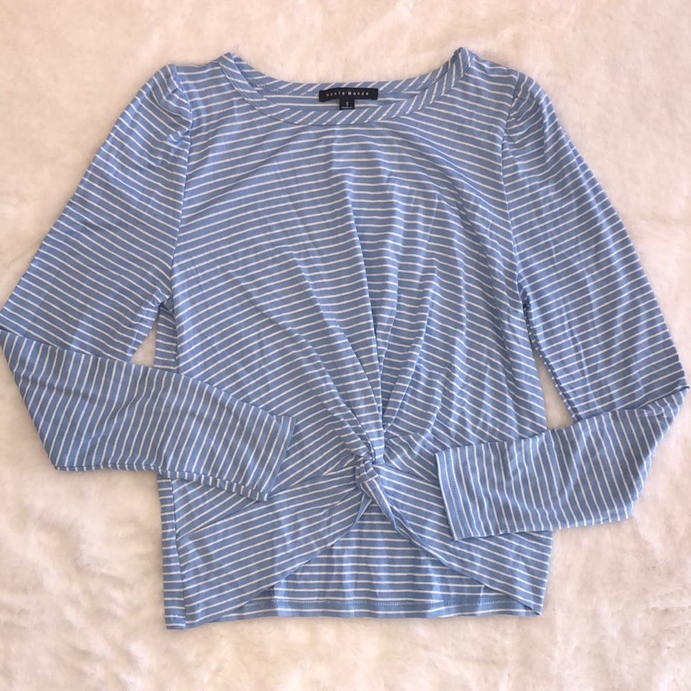 Haute Monde Long sleeve front twist top Womens S